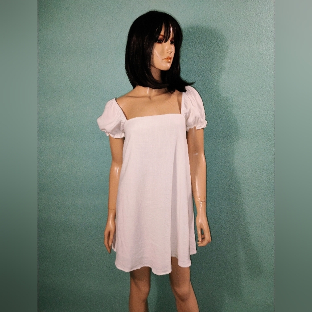 Princess Polly NWT Sz 2 White Linen Blend Short Dress